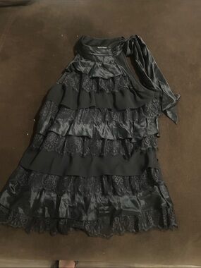 White House Black Market Black Satin Blouse